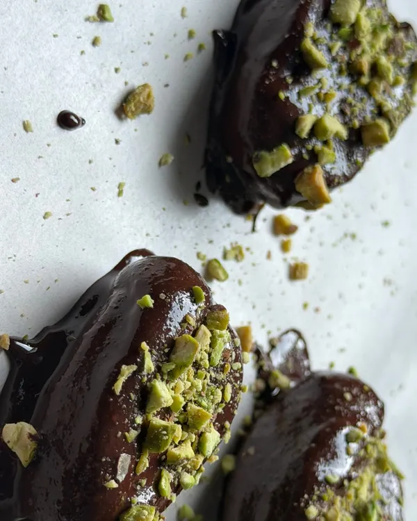 Pistachio Snickers Stuffed Dates