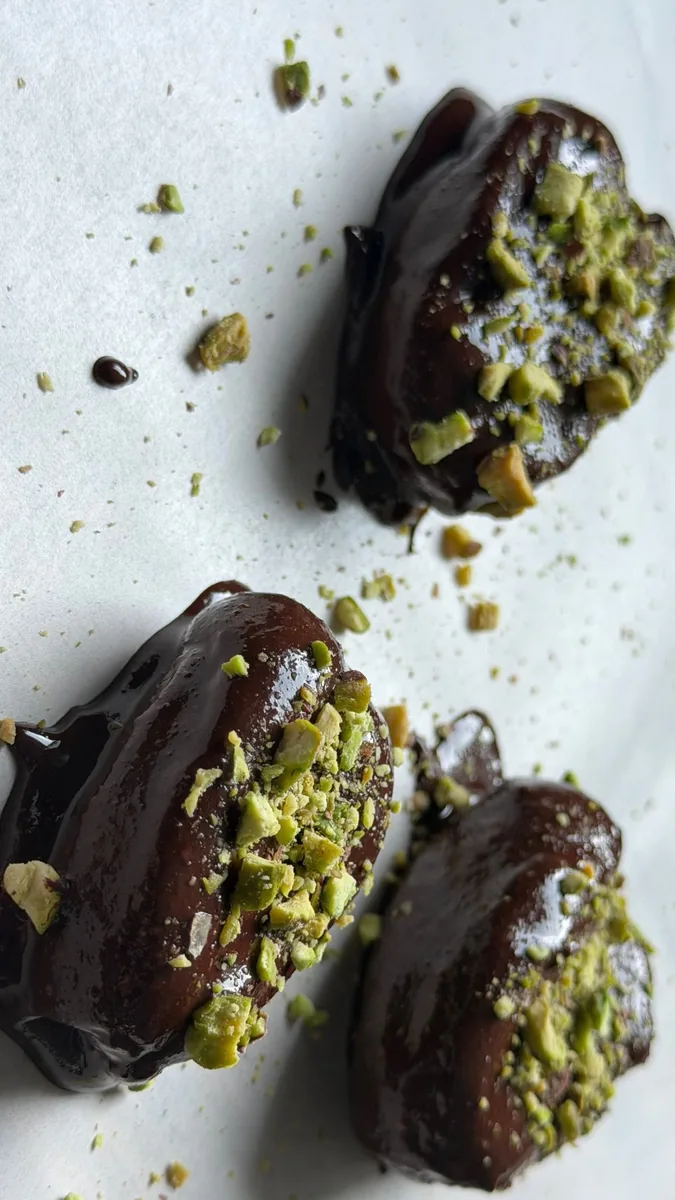 Pistachio Snickers Stuffed Dates